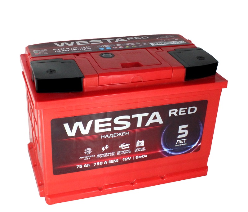 WESTA RED 6СТ-75 Ач п.п.