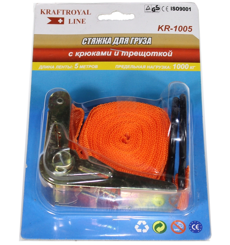 Стяжка груза 5м с крючками деш. ЕС-05