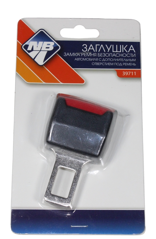 Заглушка на ремень безопасности металлическая с доп. отверстием под ремень (Nova Bright)