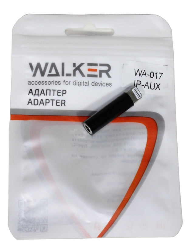 Адаптер IP - AUX (iOS13.3), цвет ЧЕРНЫЙ (WALKER) WA-017 черный