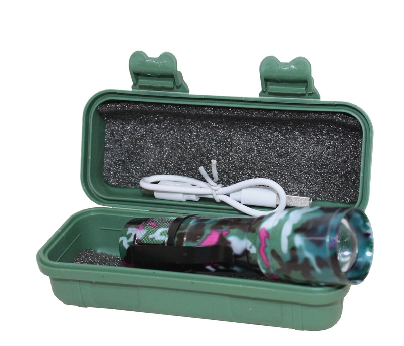 Фонарь ручной 2 LED+USB кабель для зарядки (малый)