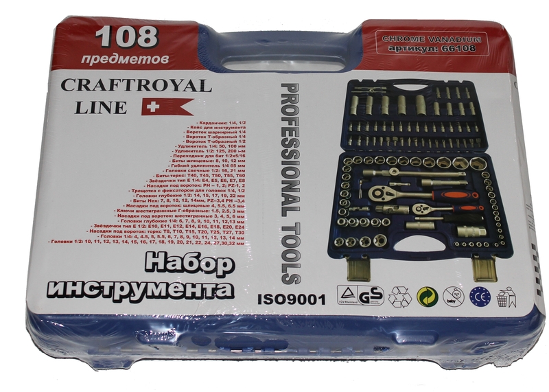 Набро головок 108 пр. CRAFTROYAL хром
