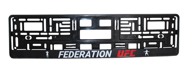 Рамка номерного знака Federation UFC, печать, черная