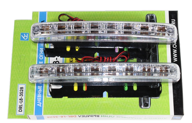 Огни ходовые DRL-L8 3528  SMD (пласт. корп. 8 диод)