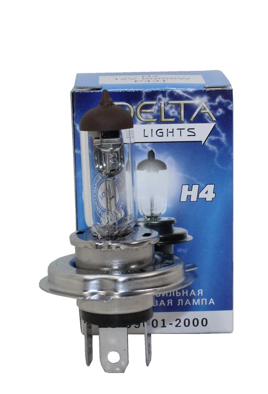 Галогеновая лампа DELTA H4 12v, 10090w P43T