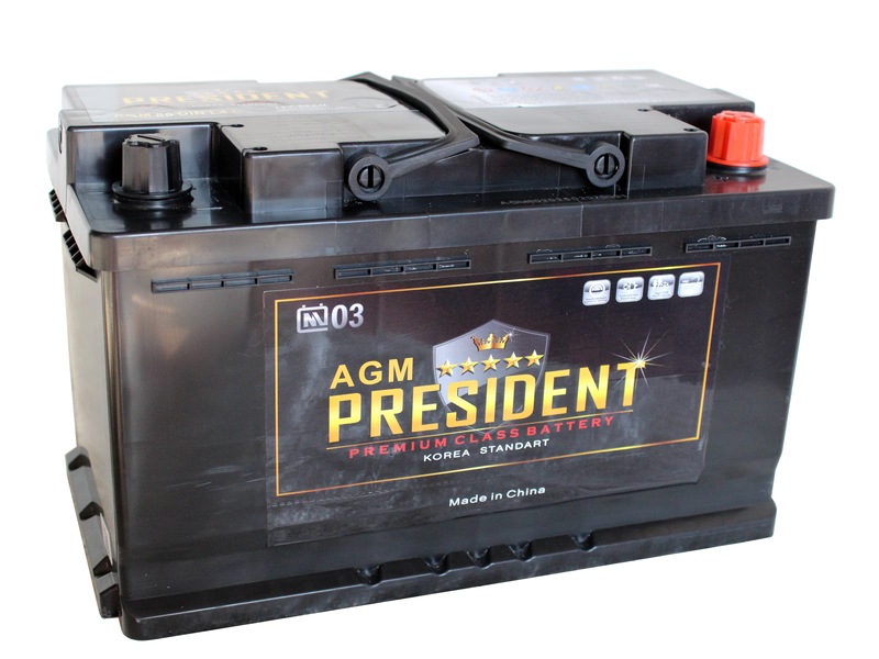 PRESIDENT AGM 6СТ-80 Ач о.п.  д315ш174в190850А