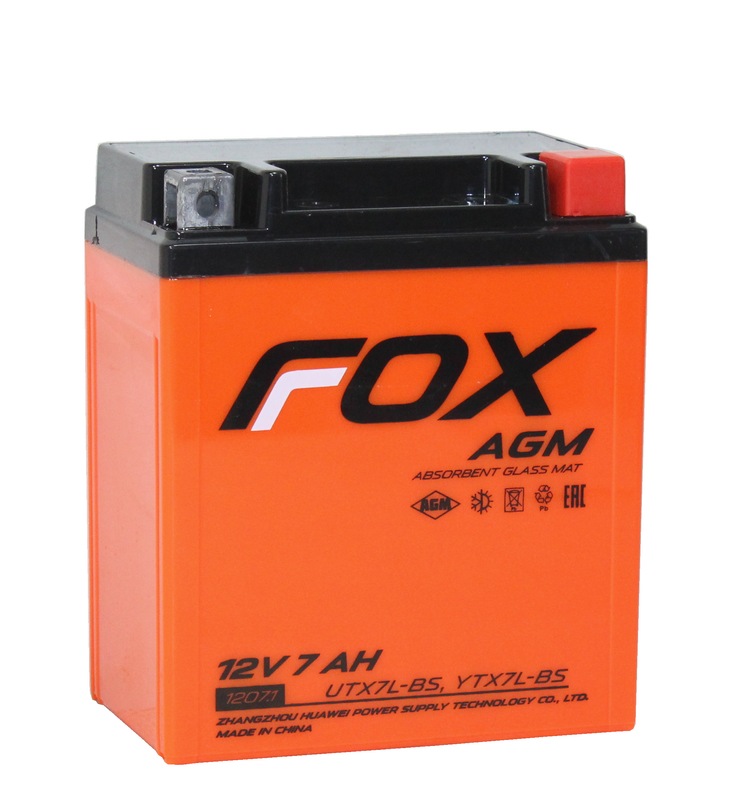 FOX AGM СТ-1207.1 12V7 Ач о.п. выс. [д114ш70в132100А] (YTX7L-BS)