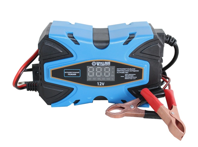 Зарядное устройство импульсное VOLLRUS smart 10A-B  12В, 6A