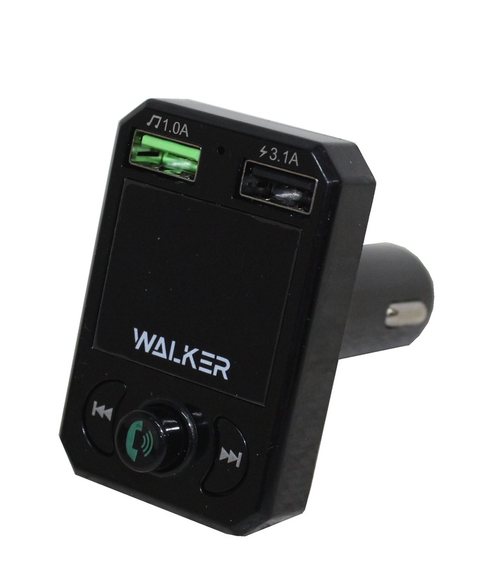FM-Модулятор Bluetooth + 2 USB выхода на зарядку 3.1 A WAFM-315, цвет ЧЕРНЫЙ