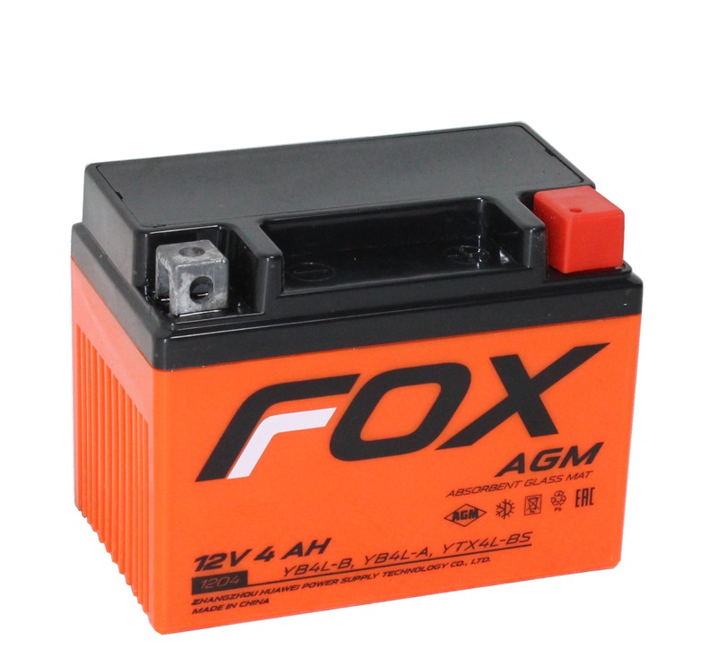 FOX AGM СТ-1204 12V4 Ач о.п. [д113ш70в8560A] (YTX4L-BS)