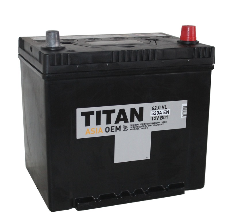 Титан Standart ASIA 6CT-62 Ач о.п. c бортом  д230ш175в221520А