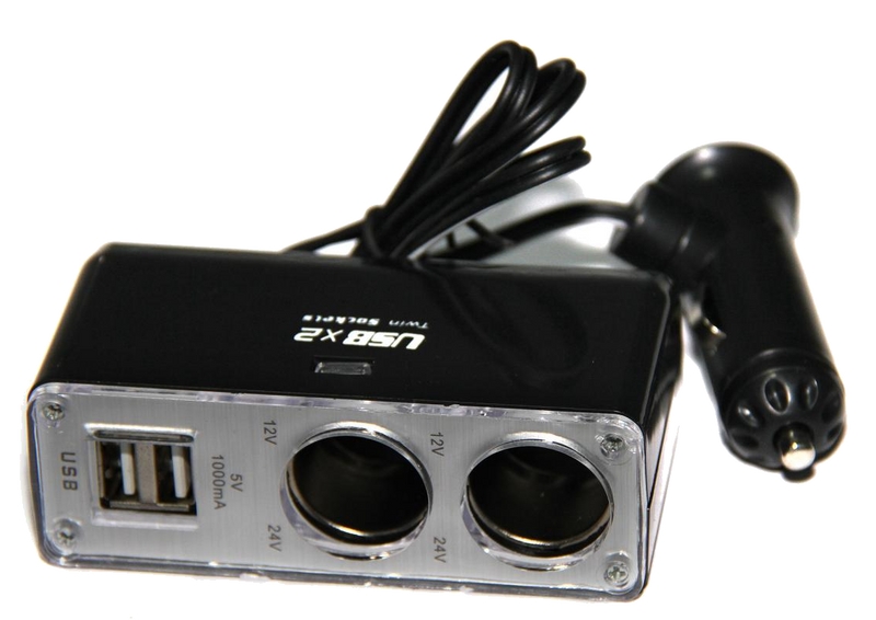 Разветвитель WF-0030 2 разъёма, 2 USB, 1А