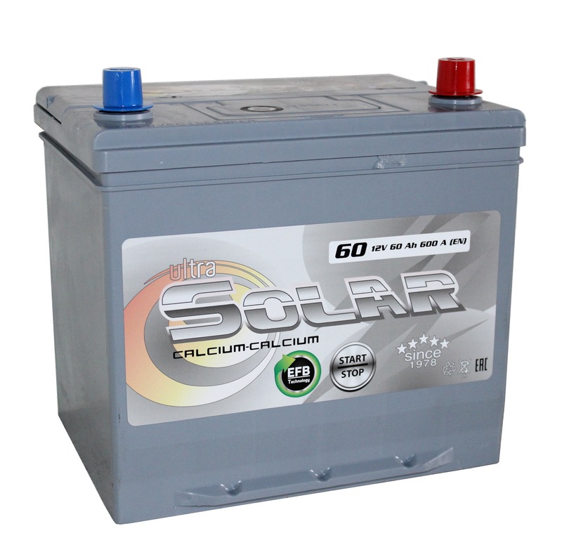 ULTRA SOLAR GREY EFB ASIA 6СТ-60 Ач о.п. ниж.креп.  д229ш171в218600А  SMF