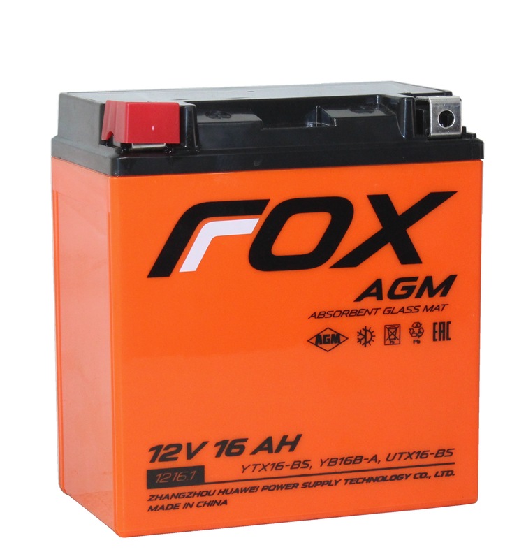 FOX AGM СТ-1216.1 12V16 Ач п.п. [д151ш88в164230А] (YB16B-A)