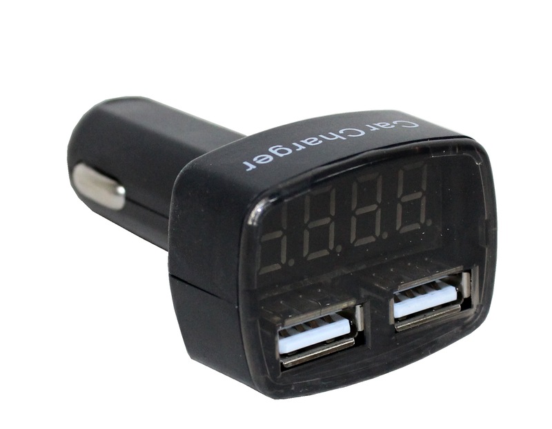 Телефонное АЗУ 2 USB 2.1A с термометром (Авоськавто)  RV-035