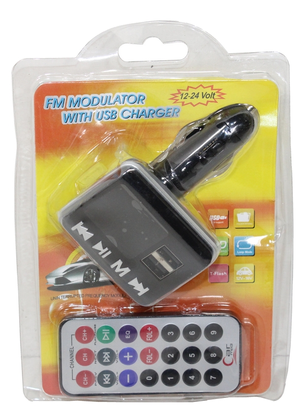 Модулятор FM-I10 USBSD microAUXдисплейпульт + USB выход на зарядку