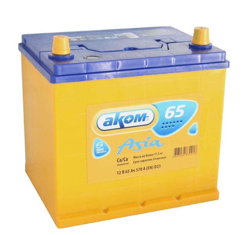 АКОМ Asia 6СТ-65 Ач о.п. с бортом  д232ш175в220570А  АО «АКОМ»