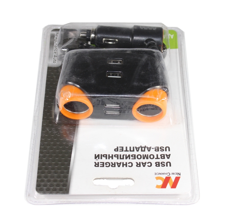 Разветвитель 2 гнезда + 2 USB NC 12 24В-5А USB-2,1