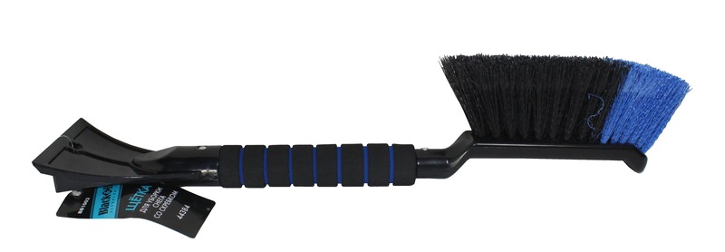 (Black&Blue) Скребок с щёткой для удаления снега и льда поролоновая ручка,цветная (48 см) (BB1003)