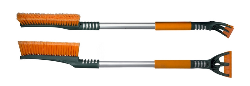 Щетка для снега cо скребком  Li-Sa оранжево-зеленая