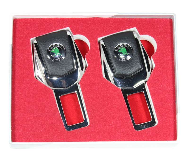 Заглушка ремня безопасности SKODA металл+кожа