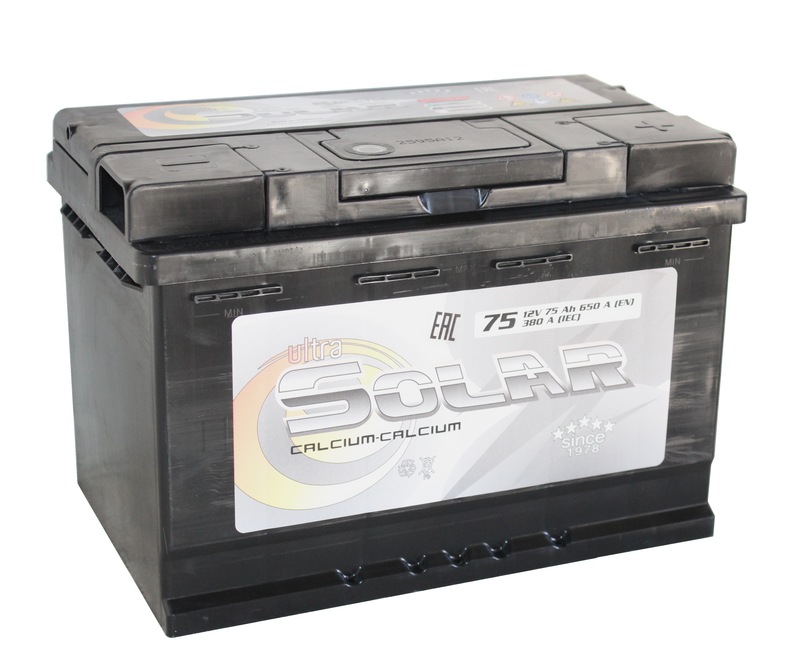 ULTRA SOLAR BLACK 6СТ-75 Aч о.п.  д278ш175в190650А SMF