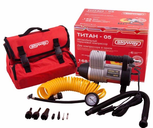 Компрессор ТИТАН 05 35л мин  металлический двухмоторный  (Skyway)