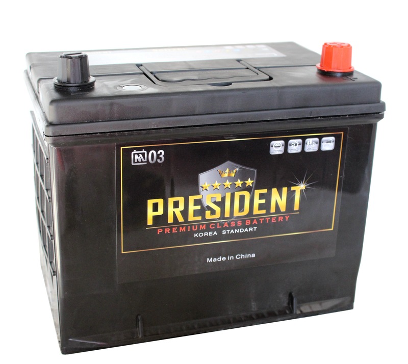 PRESIDENT 6СТ-75 Ач о.п. нижнее крепление  д259ш172в225560А  (95D26L)