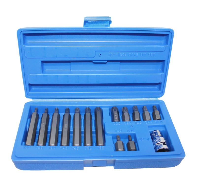 Набор бит Т-615 Titan (Т20 - Т55) Torx 15 предметов, в кейсе
