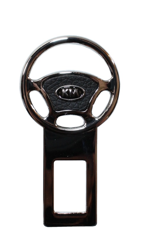 Заглушка ремня безопасности с логотипом KIA в виде руля металл (AL-1090)