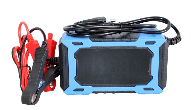 Зарядное устройство импульсное VOLLRUS smart VR-25А 12В 6А) (5 режимов сенсорное управление) синий