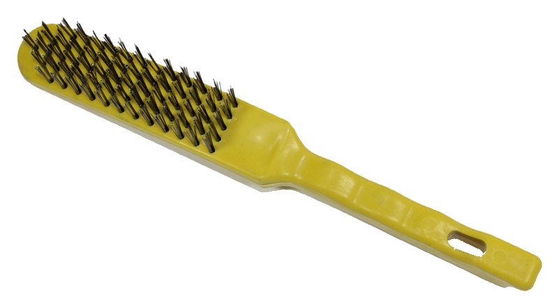 Щетка для металла на пластиковом основании 6-ти рядная (2)