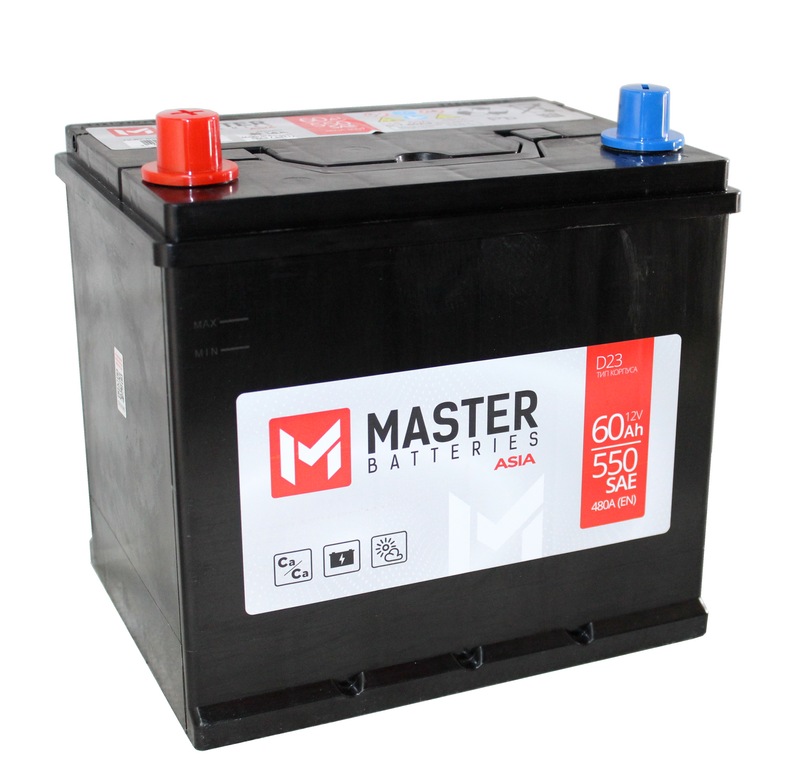 Master Batteries ASIA 6СТ-60 Ач п.п. нижнее крепление [д232ш173в225480А] (65D23R) 