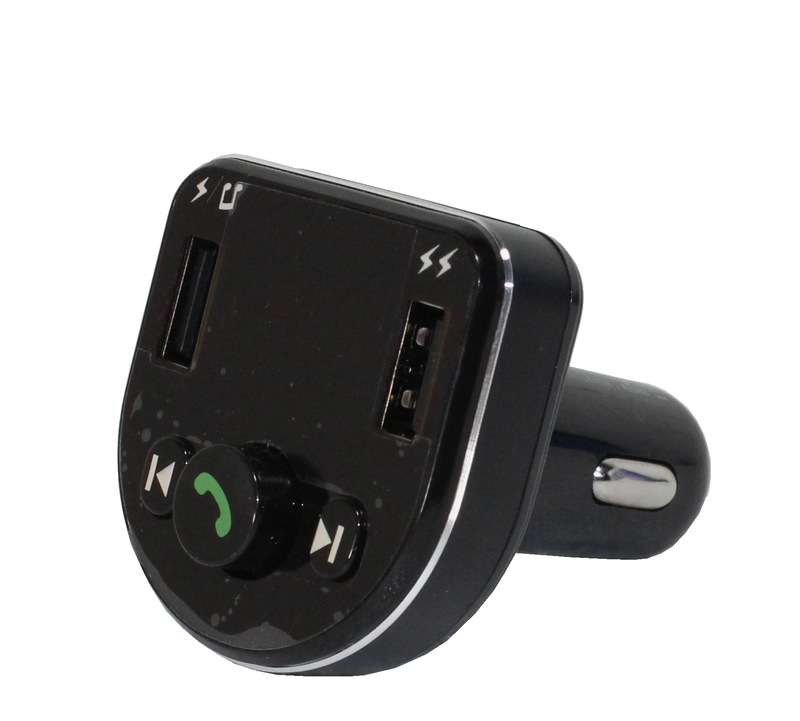 (XO) FM-Модулятор FM-BCC01  Bluetooth + 2 USB выхода на зарядку 3.1 A, цвет ЧЕРНЫЙ