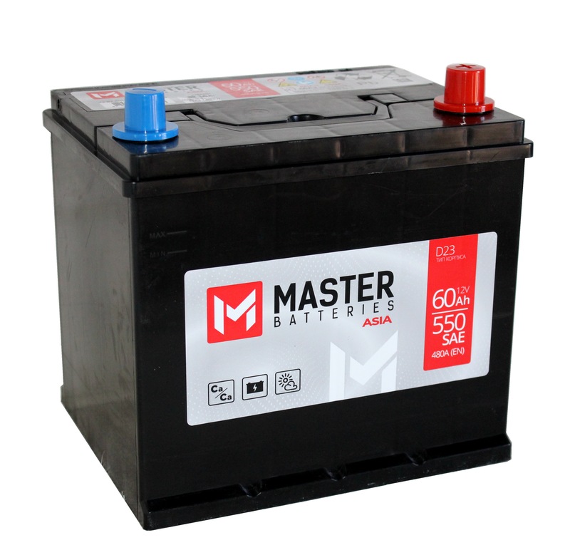 Master Batteries ASIA 6СТ-60 Ач о.п. нижнее крепление  д232ш173в225480А  (65D23L)