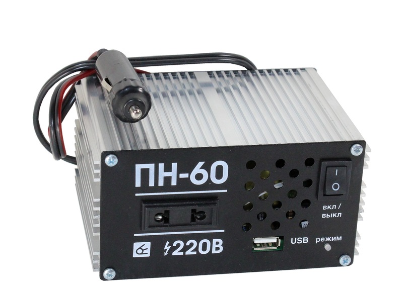 (Вымпел) Преобразователь напряжения ПН-60 12-220В, 450Вт, USB 8