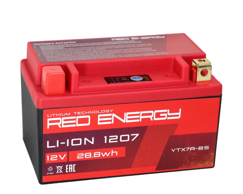 DELTA СТ RED ENERGY LI-ION 1207 12V7 Ач п.п. [д150ш86в94105А] (YTX7A-BS)
