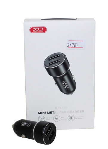 (XO) Телефонное АЗУ 2 USB-A, DC 12-24V, 3,0 A, цвет ЧЕРНЫЙ  XO-CC53
