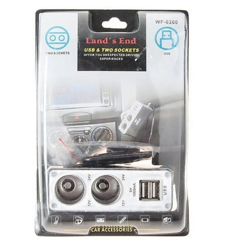 Разветвитель WF-0200 2 разъема, 2 USB