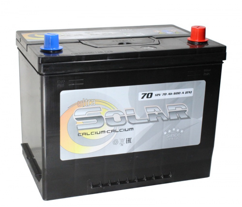 ULTRA SOLAR BLACK ASIA 6СТ-70 Ач о.п. ниж.креп. [д264ш175в220600А] SMF [D26]