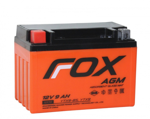 FOX AGM СТ-1209 12V9 Ач п.п. [д150ш86в108135А] (YTX9-BS)