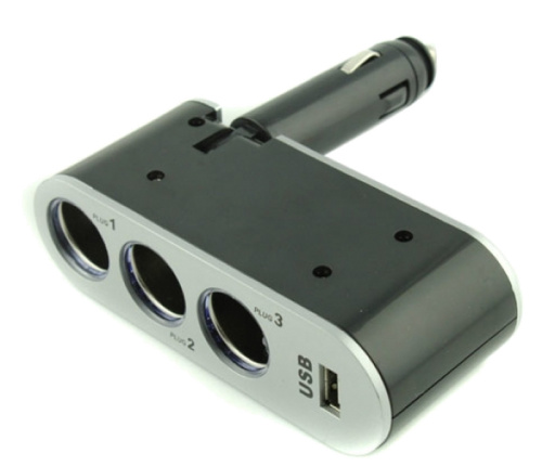 Разветвитель WF-0100А 3 разъёма, USB, 500МА, без провода