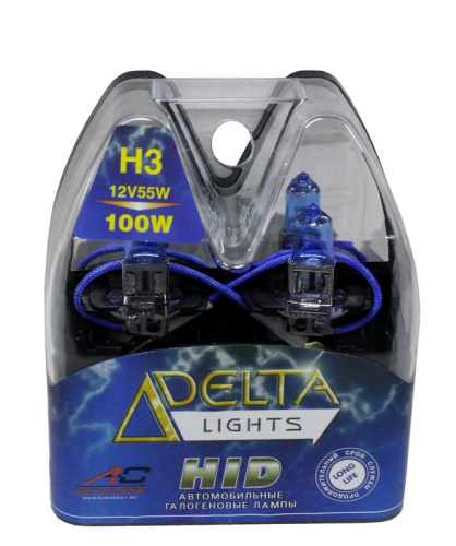 Галогеновая лампа DELTA Н3 12v55w супер белые