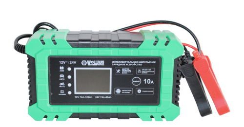 Зарядное устройство импульсное VOLLRUS smart 15A-A  12В-24В, 3-6-10A (АвтоМотоAGM)