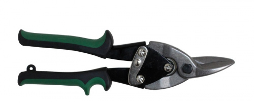 Ножницы по металлу левые с обрезиненной ручкой зеленые 33101