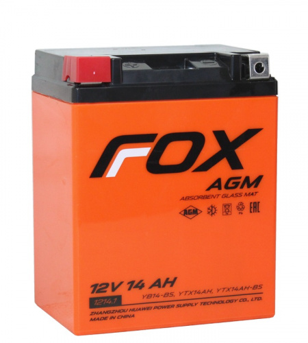 FOX AGM СТ-1214.1 12V14 Ач п.п. [д132ш89в164165А] (YB14-BS)