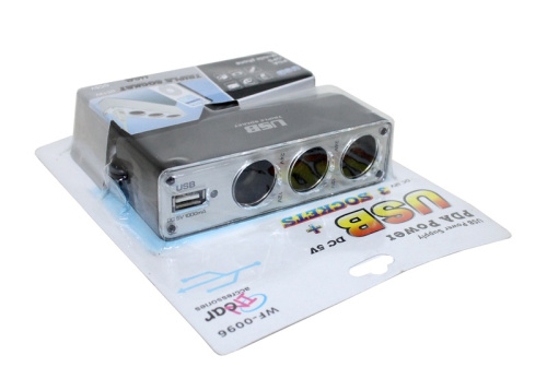 Разветвитель WF-0096А 3 разъёма, USB, 1000МА