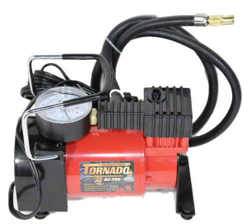 Компрессор авто 12V TORNADO 580 PREMIUM RED черн.