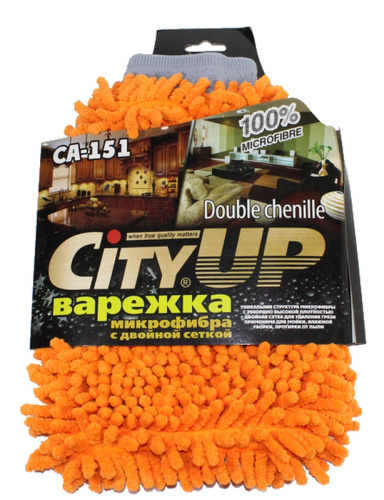 Варежка микрофибра Шиншилла Double с сеткой CityUP
