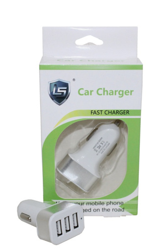 Телефонное АЗУ 3 USB 1.1А + 2.1A +3.1А КОРОТКИЙ (Авоськавто)  RV-033